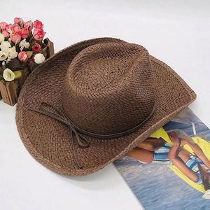 Factory Beach Travel Wholesale Wide Brim Roll-Up <b>Straw</b> Cowboy <b>Hats</b>-Sports Outdoor Casual Panama Style High Quality Low Price - Product Image 4