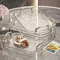 Plateau en plastique léger avec poignée, de haute qualité, exquis, multifonctionnel, épaissi, à double anse, pour fruits, assiette de table, pour la maison et les fêtes