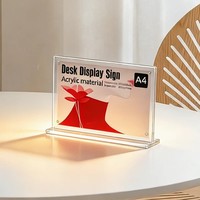 Support de présentation de table en acrylique transparent A4 personnalisé, utilisation verticale et horizontale, support de menu de comptoir, porte-affiche photo