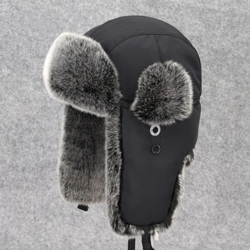 Faux Fur Trapper Hat for Men Cotton Warm Ushanka Russian Hunting Cap Ear Flap Hat Winter Hat Plain Dyed 4 Unisex 3-5 days