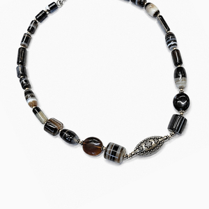 Collier en argent sterling 925 avec onyx noir, multi-perles, fait main, bijoux en pierres précieuses de créateur - Product Image 3