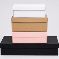 Boîtes de rangement télescopiques en papier kraft recyclable avec œillets argentés, emballage personnalisé pour chaussures et cadeaux, vente en gros multicolore