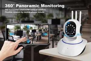 מצלמת PTZ אלחוטית 1080P HD לבית עם סיבוב 360 מעלות, ראיית לילה, חיישן צילום CMOS אינפרא אדום, אינטרקום ומסך - Product Image 6