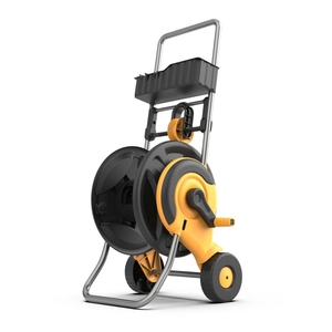 Chariot à tuyau d'arrosage en plastique avec plateau pratique pour l'extérieur, 60 PSI, 1/2 pouce, pour l'arrosage des pelouses et des jardins - Product Image 1