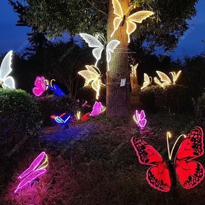 Fournisseur de vente de lampes <span class=keywords><strong>LED</strong></span> papillon paysagères, éclairant les espaces extérieurs, papillon dynamique 3D époustouflant pour la décoration, motif lumineux - Product Image 3