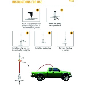 8ft/10ft/12ft an toàn cờ phản chiếu cờ cho khai thác mỏ xe siêu sáng nóng lên đầy đủ Led Roi flagspole - Product Image 4