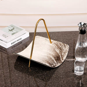 Accessori per ufficio interni personalizzati di lusso in ferro grigiastro portariviste oggetto arredamento per uso ornamentale - Product Image 4