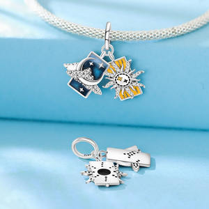 Plata de Ley 925, corona de amor, colgante de pluma, cruz, accesorios de joyería DIY exquisitos para fiesta de mujer - Product Image 3