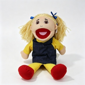 Marioneta de mano personalizada con boca móvil, marioneta de ventrilocuidista para niña, marioneta de mano de peluche de niña, marioneta de mano para contar historias a niños - Product Image 1