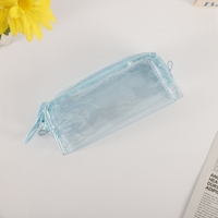 Pochette à crayons créative en PVC coloré - Boîte à crayons transparente grande capacité - Trousse de maquillage à fermeture éclair grande taille - Pochette de rangement créative pour stylos