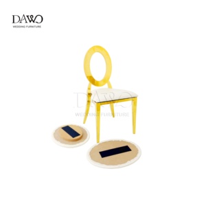 Chaise de restaurant de luxe en acier inoxydable de haute qualité, dossier rond, fabriquée en usine - Product Image 3