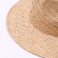 Chapeau de cowboy en raphia naturel tressé à la main pour femme, à large bord, léger, respirant, idéal pour l'été et la protection solaire