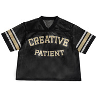Boxy V-Ausschnitt Maßgeschneidertes Mesh-Trikot 240gsm 100% Polyester Baseball Football Softball Sportbekleidung Cropped Boxy T-Shirt