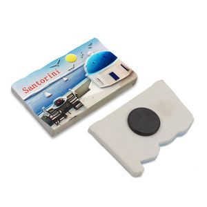 Imán de nevera con diseño personalizable, recuerdo griego en resina 3D, adorno de Santorini. - Product Image 2