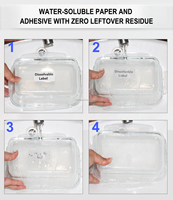 Étiquettes personnalisées pour contenants alimentaires 50x25mm 2x1 pouce, autocollantes, résistantes à l'eau, étiquettes alimentaires dissolvables dans l'eau