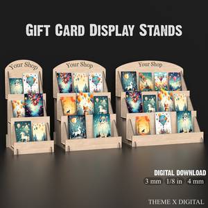 3-Tier Thẻ quà tặng Rack hiển thị Laser Cut svg tập tin cho cửa hàng hoặc truy cập sử dụng - Product Image 2