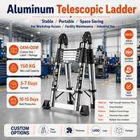 Échelle télescopique pliante moderne FINE EN131 en aluminium 6063 à 5 marches, capacité 150 kg, conception de cadre polyvalente pour entrepôt et usage industriel