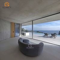 Porte coulissante en aluminium à cadre ultra fin moderne sur mesure, verre trempé, garantie 5 ans pour hôtel, villa, balcon/terrasse extérieur
