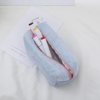 QET1007 Trousse de Maquillage Personnalisée en Peluche pour Femmes et Filles, Petite Pochette Cosmétique Douce à Fermeture Éclair, Cadeau, Trousse de Toilette Portable de Voyage, Pochette de Rangement pour Stylos