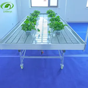Serre 4x8 flux et reflux hydroponique vertical système agricole d'intérieur banc roulant table de culture