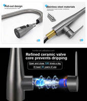 201 acier inoxydable mitigeur brossé Design moderne robinet d'évier de cuisine pulvérisateur extractible robinets mitigeurs d'évier de cuisine