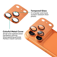 Protection d'écran d'objectif d'appareil photo en verre trempé monobloc en alliage d'aluminium pour iPhone 17 Pro Max
