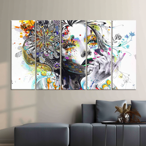 Elegant <b>Art</b> Deco Abstract Landscape Printed <b>Canvas</b> <b>Wall</b> <b>Art</b> SET of 5 PANEL <b>CANVAS</b> with HANGING FUNCTION - Product Image 3