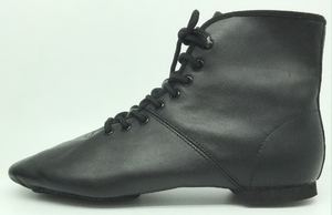 รองเท้าบูทเต้นรำสำหรับผู้ใหญ่ หุ้มข้อสูง สำหรับบัลเลต์ แจ๊ส รองเท้าผ้าใบสีดำ สำหรับผู้หญิงและผู้ชาย แบบผูกเชือก - Product Image 2