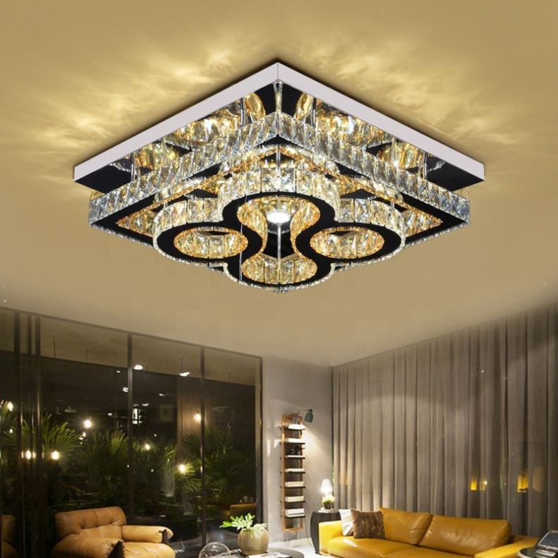 Fancy Ceiling Light With Flower Shape Led Crystal Ceiling Lamp for Home Decorate Chandelier Ceiling Modern 75 80 Surface Mounted