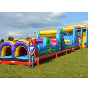 Venta de juegos inflables, carrera de obstáculos gigante, carrera de obstáculos inflable al aire libre para adultos y niños - Product Image 1