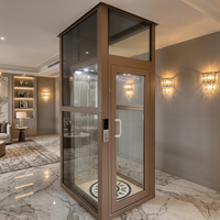 Pièces d'ascenseur direct usine, panneau de vision en verre trempé pour porte de palier d'ascenseur de villa, fermeture douce et silencieuse pour usage domestique