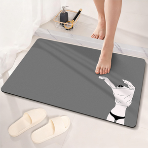 Tùy chỉnh phòng tắm màu xám và màu xám đậm màu xanh mềm Diatomite Tắm Mat không TRƯỢT THẤM thảm khô một cách nhanh chóng - Product Image 6
