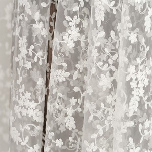 <span class=keywords><strong>Tela</strong></span> bordada de organza blanca LS883, gasa de malla de encaje <span class=keywords><strong>para</strong></span> vestido de boda, mantel hecho a mano, DIY - Product Image 5