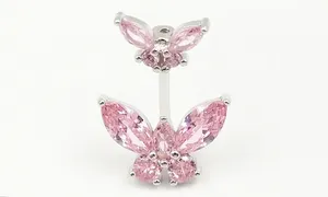 Nouveau Bijou de Piercing Tendance pour Femme : Décoration Ombilicale Papillon en Argent Sterling 925 avec Zircon Incrusté - Product Image 6