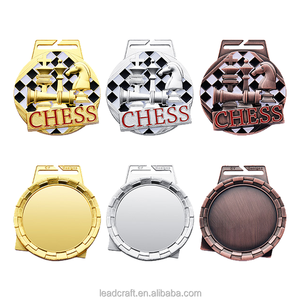 Médaille d'échecs personnalisée en métal, faible MOQ, en alliage de zinc moulé sous pression 3D, vente en gros, trophée pour tournoi scolaire et étudiant, médaille d'échecs sur mesure - Product Image 1