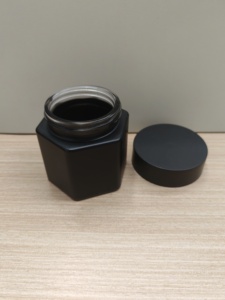 Cao cấp 4 oz tùy chỉnh hình lục giác lọ thủy tinh cho sáp hoa dưới rõ ràng có sẵn Glass <span class=keywords><strong>container</strong></span> với nhựa CR cap Nắp - Product Image 2