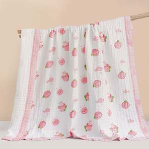 Couverture en mousseline 100% coton biologique, douce pour la peau et respirante, literie multicouche pour berceau, couverture pour bébé - Product Image 6