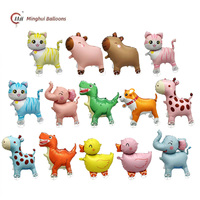 Ballon Mylar Autostatique Mat en Forme d'Animal Ambulant avec Roues : Girafe, Canard, Dinosaure, Corgi, Éléphant, Chat