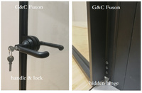 Porte en verre en aluminium à battants sur mesure insonorisée Fuson, porte d'entrée de sécurité extérieure, portes principales en acier