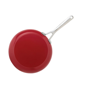 Ensemble de casseroles en céramique antiadhésive rouge avec couvercles en verre, poignées en acier inoxydable, 10 pièces, design moderne pour cuisinières à gaz et à induction - Product Image 5