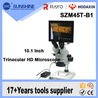 Portable Trinocular Microscope SZM45T-B1 LCD Video Microscope with Camera for PCB & Mobile Repair