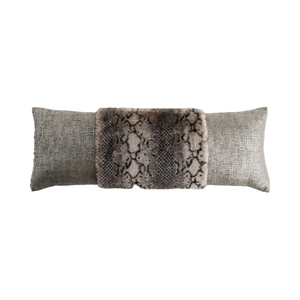 Cojín Largo de Peluche Color Gris Paloma, Suave y Cálido, con Contraste Dorado, para Sofá, Tumbona, Sala de Lectura, Decoración - Product Image 1