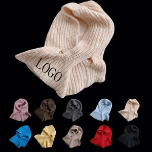 Custom Logo 100% Cotton Plush Knitted Balaclava Mask Winter Beanies Beach Business Sports Fishing Party Unisex-<b>Direct</b> - Product Image 1