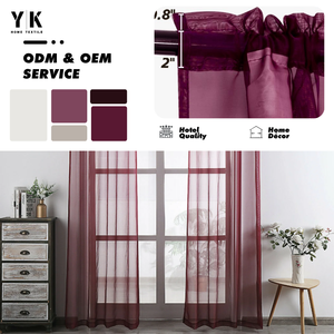 <span class=keywords><strong>Tende</strong></span> in Tulle Rosso Vino per Soggiorno <span class=keywords><strong>e</strong></span> Camera da Letto, Tenda Trasparente Decorativa per Finestre della <span class=keywords><strong>Cucina</strong></span>, Tenda Trasparente Finita - Product Image 1
