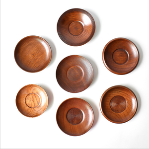 Mini plat rond en bois, bois, vaisselle de cuisine japonaise - Product Image 1