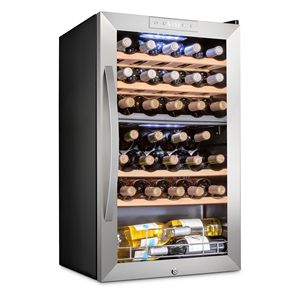 Réfrigérateur à vin et boissons à double zone de 24 pouces, 148 L, en acier inoxydable, porte française, pour bar à domicile, 110 V 60 Hz - Product Image 1