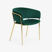 Yeni tasarım sıcak satış lüks yemek odası mobilyası kadife kumaş yemek sandalyeleri altın krom bacaklar