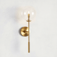 Applique LED Globe en Verre Moderne pour Chambre à Coucher Intérieur Lampes Murales Boule en Verre Clair Simple