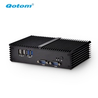 Mini PC de Escritorio Qotom Barebone AES-NI Sin Ventilador Linux Ubuntu Hardware de Computadora Mini PC I5 5200u con Puerto Serie Paralelo