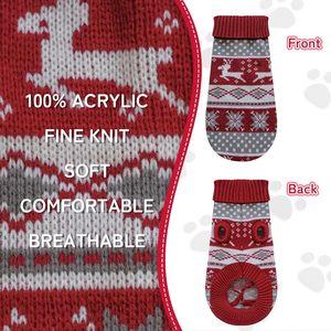 <span class=keywords><strong>Prix</strong></span> d'usine – Nouveau pull pour chien à col roulé, motif cerf, tricoté, chaud, doux et respirant, idéal pour l'hiver et les fêtes de Noël - Product Image 3